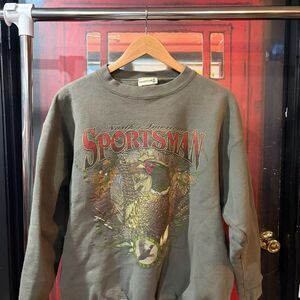 Vintage 1990s Fieldmaster North American Sportsman Green Pheasant Sweatshirt M